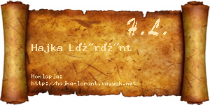 Hajka Lóránt névjegykártya
